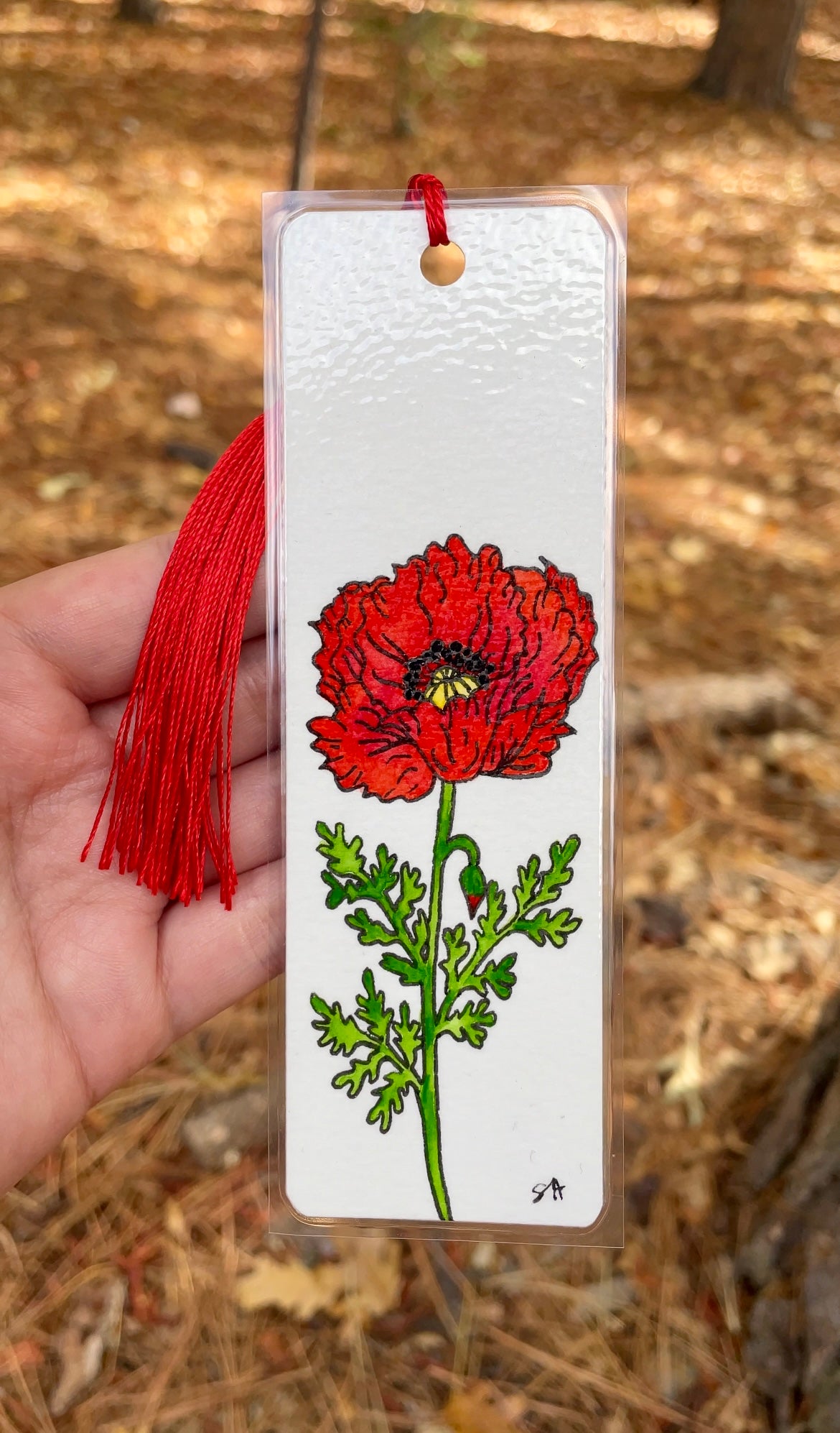 Red Poppy Bookmark