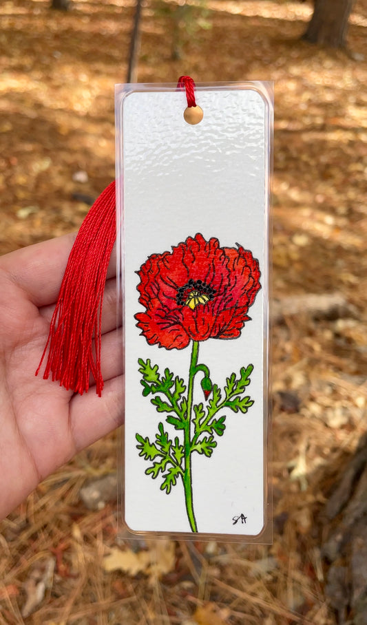 Red Poppy Bookmark