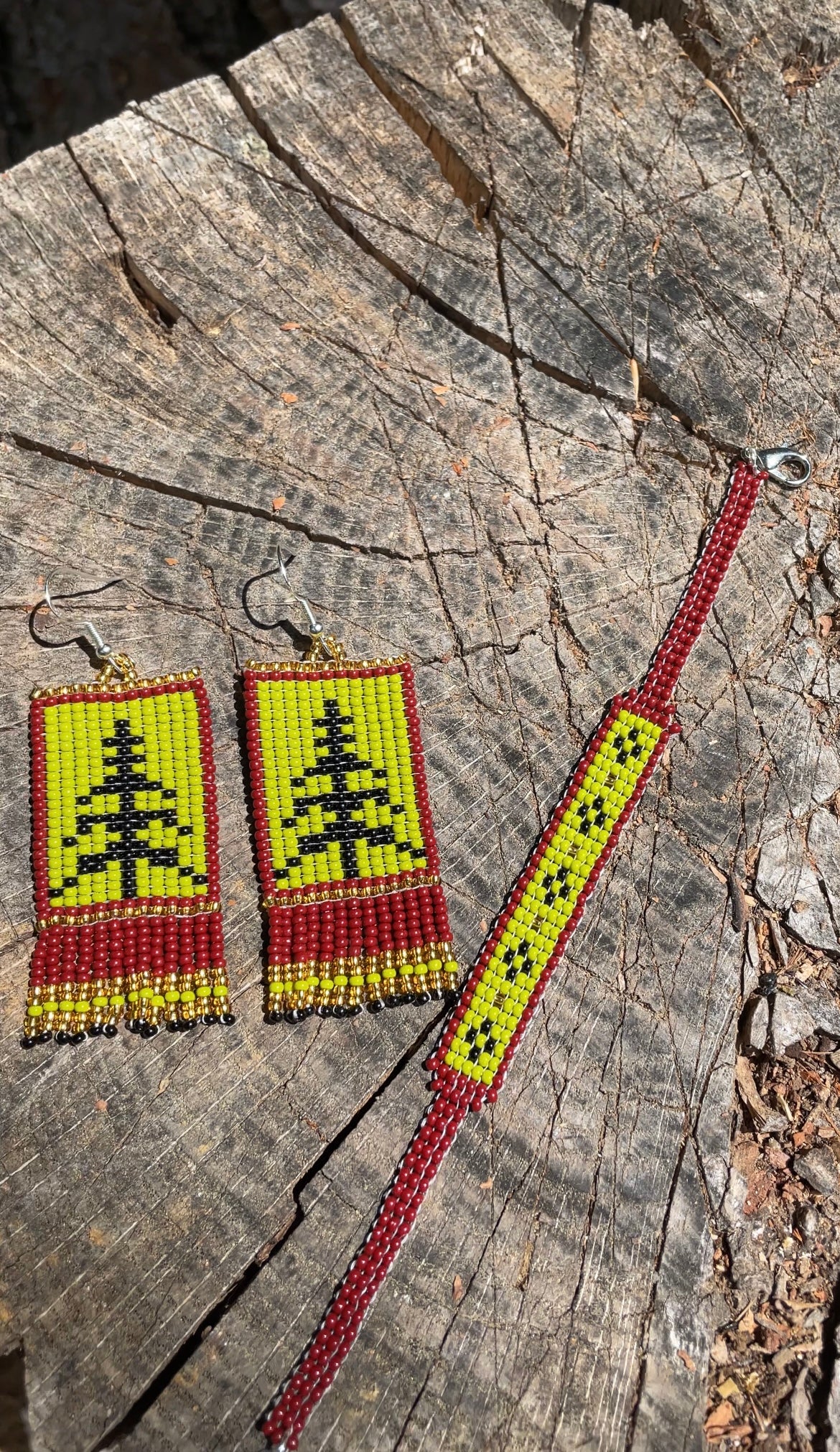 Tree Beaded Earrings