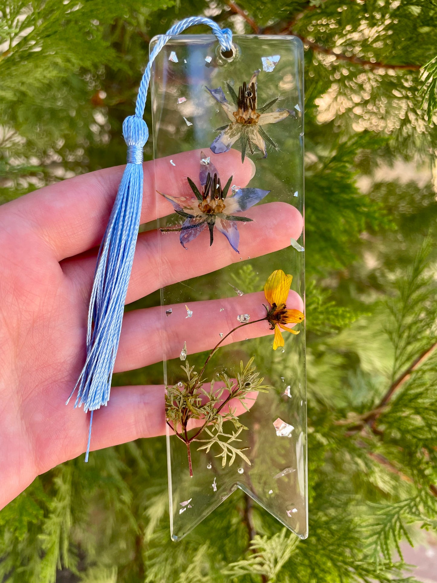 Blue and Yellow Flower Bookmark