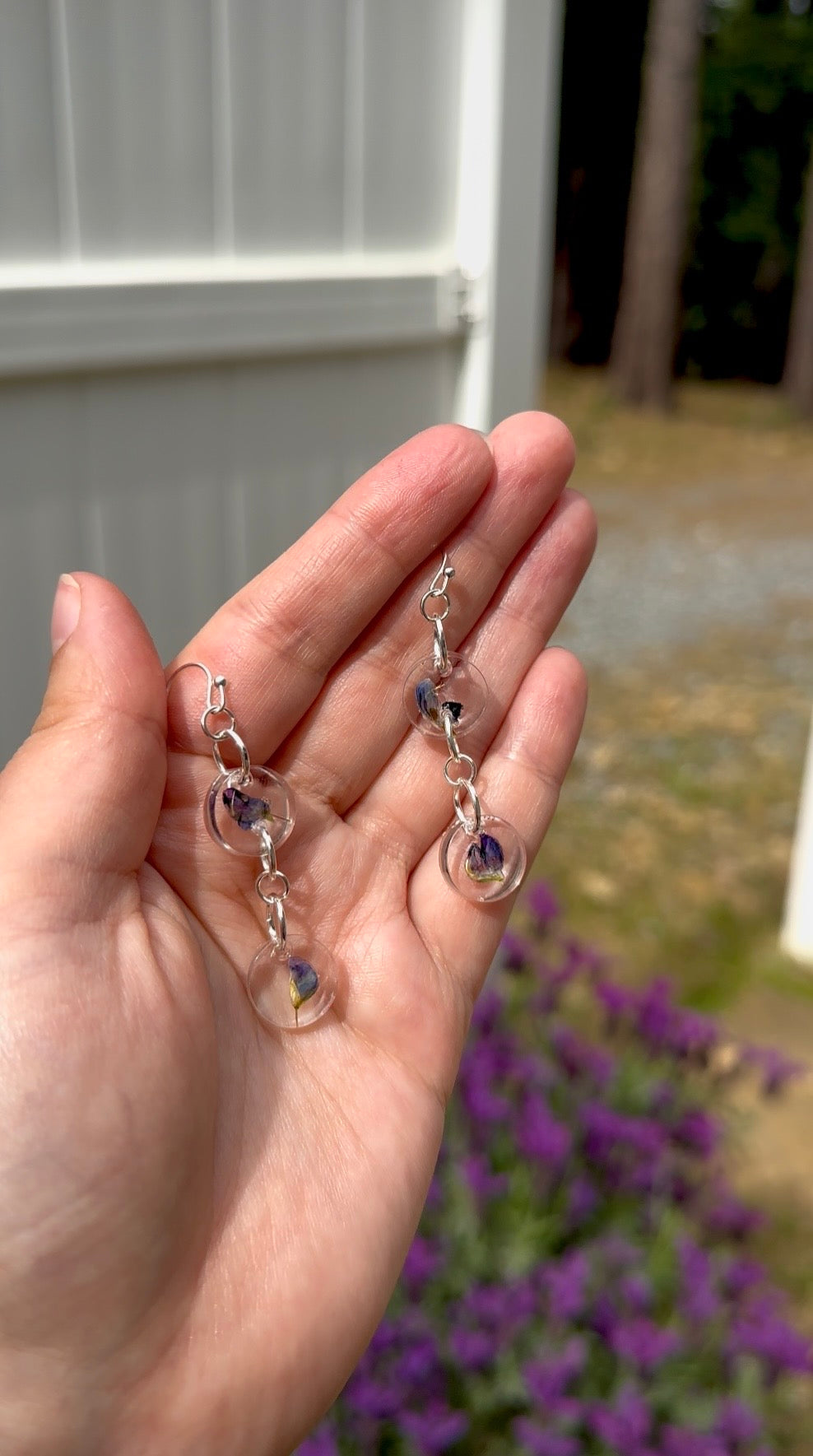 Lupine Stackables – UV Resin Botanical Earrings