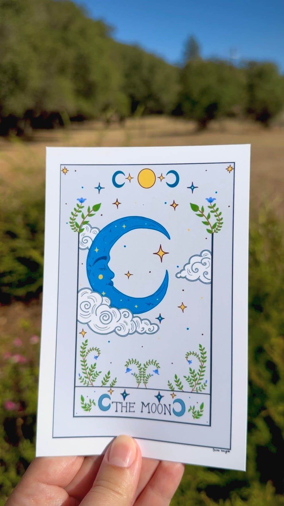 The Moon | Celestial Folk Art Tarot Print