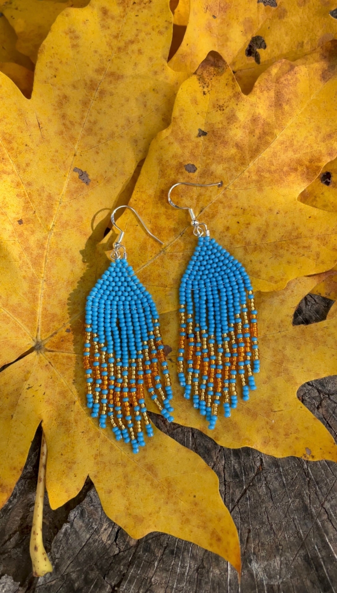 Blue Beaded Earrings