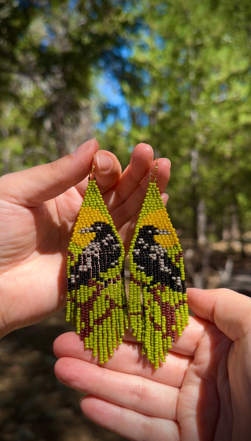 Ravens in the Moonlight Beaded Earrings