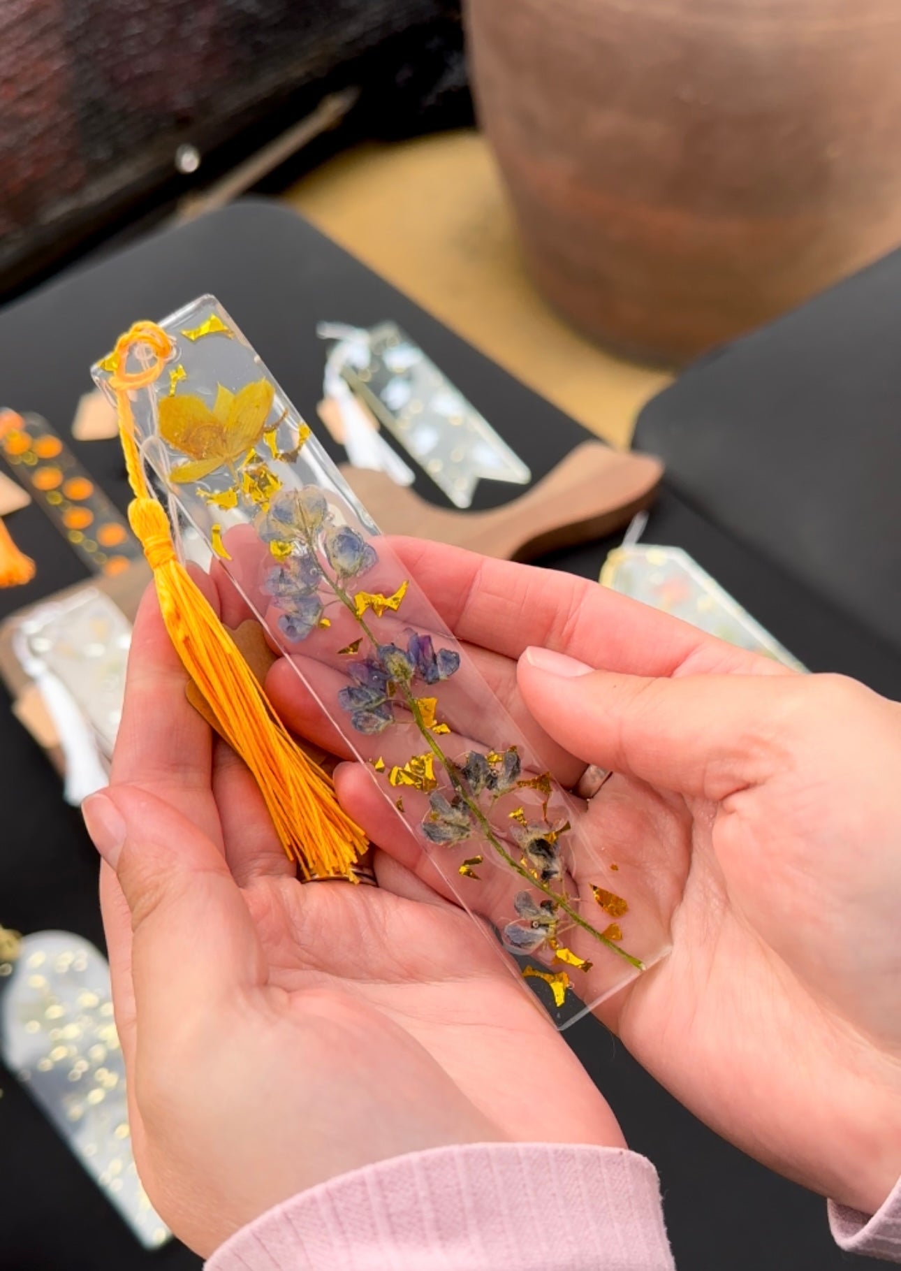Yellow Flower and Lupine Bookmark