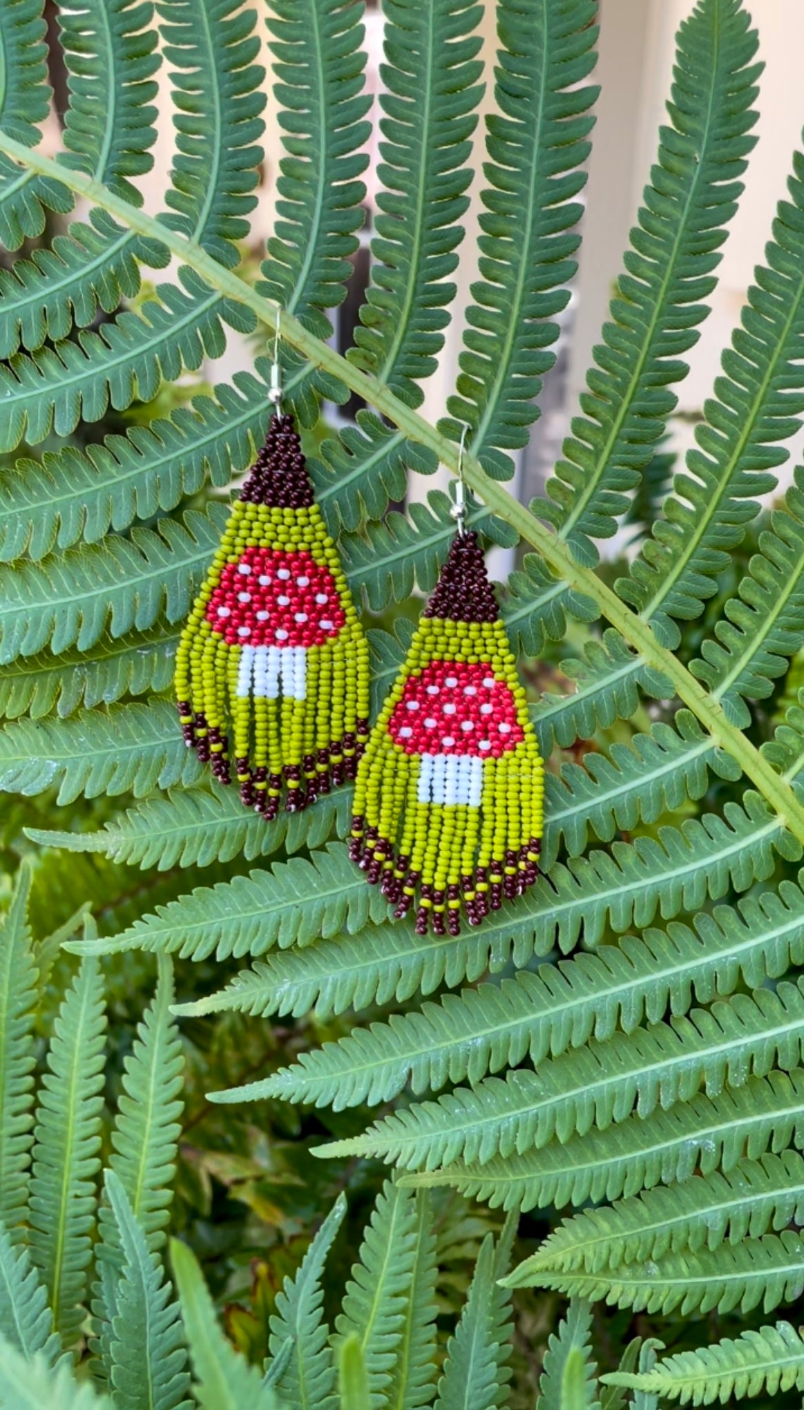 Mushroom Beaded Earrings