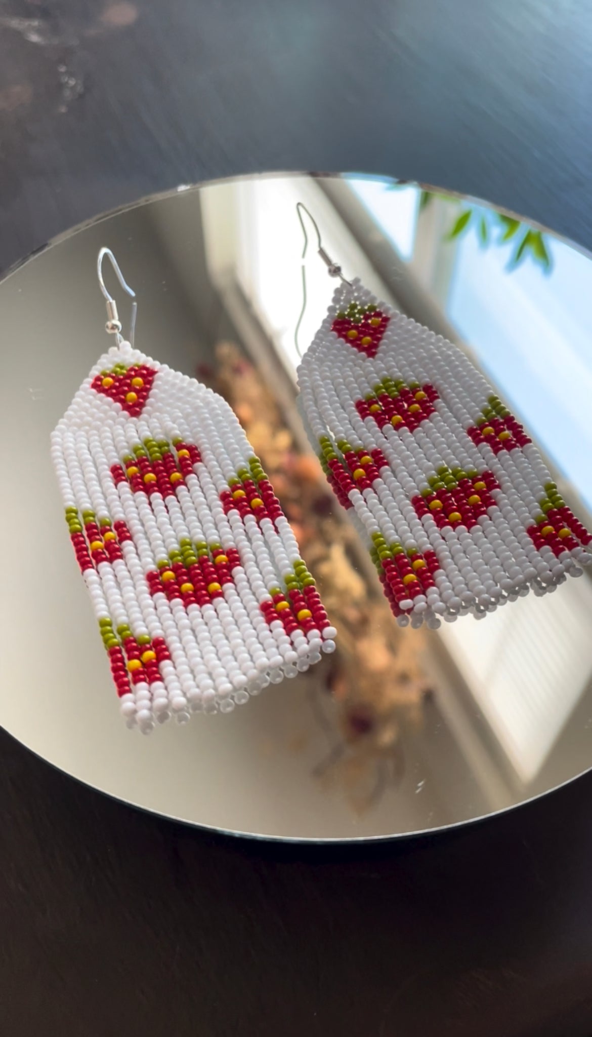 Strawberry Beaded Earrings