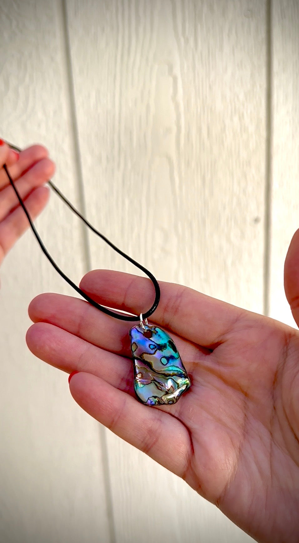 Hand-Forged Northern California Abalone Shell Pendant | One of a Kind Ocean Necklace