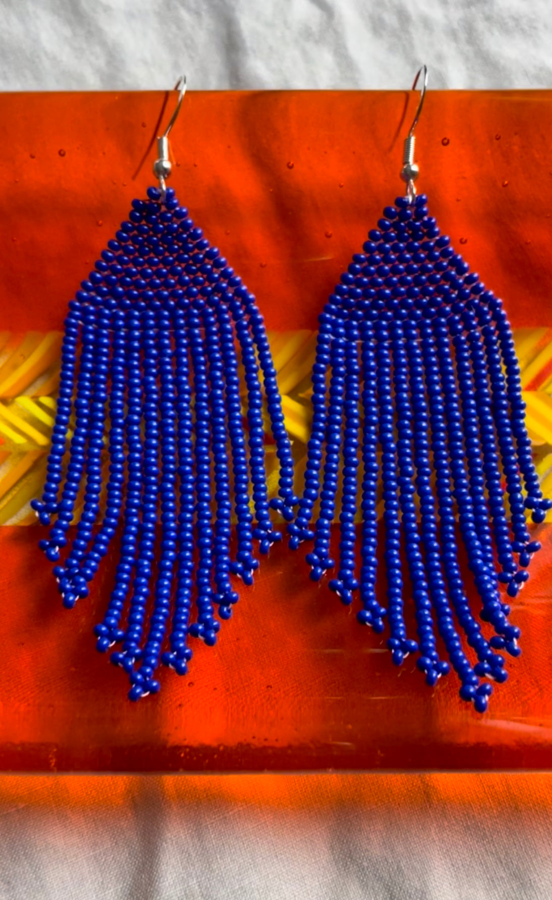 Blue Beaded Earrings