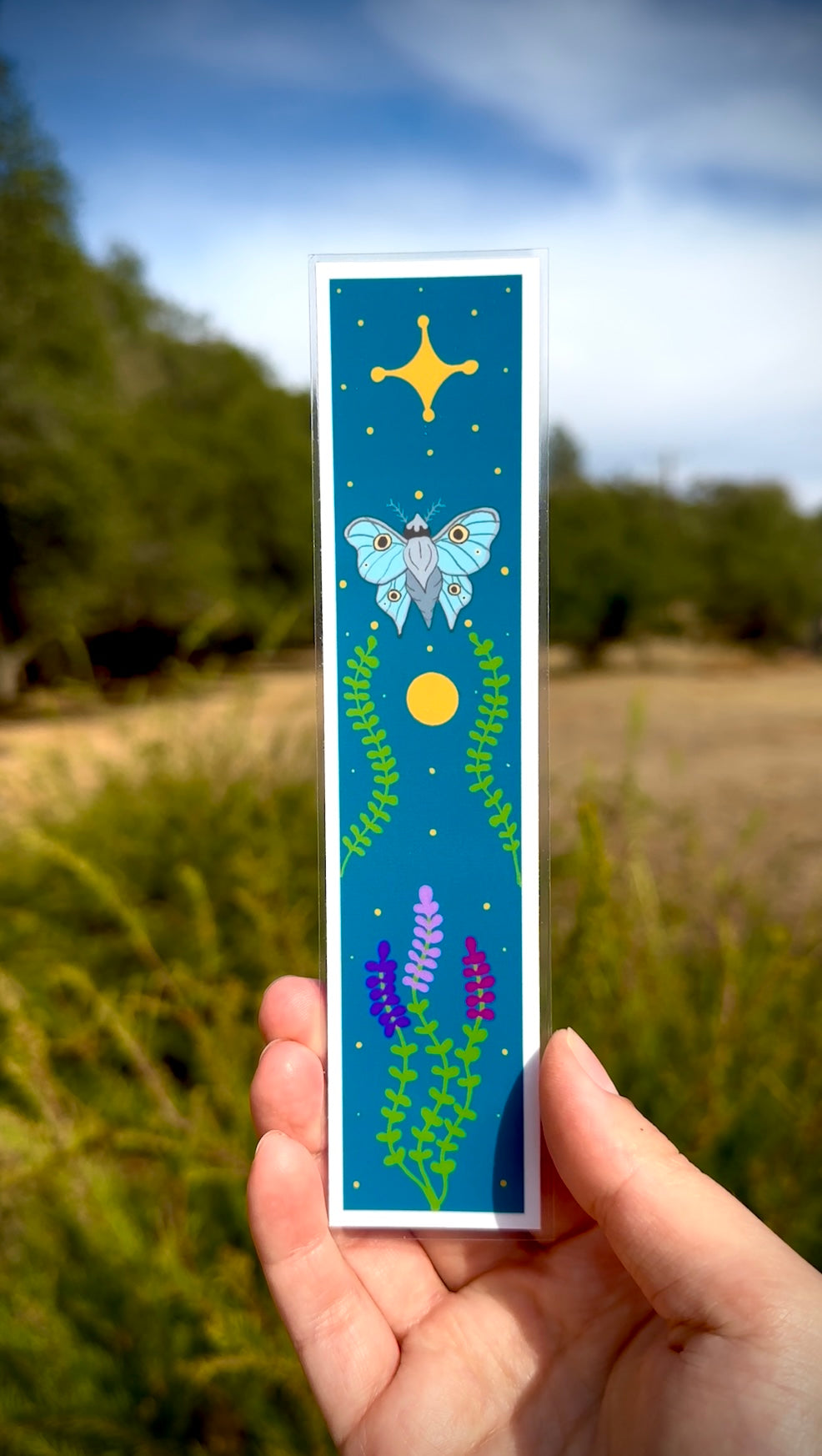 The Moon Moth Garden | Folk Art Bookmark