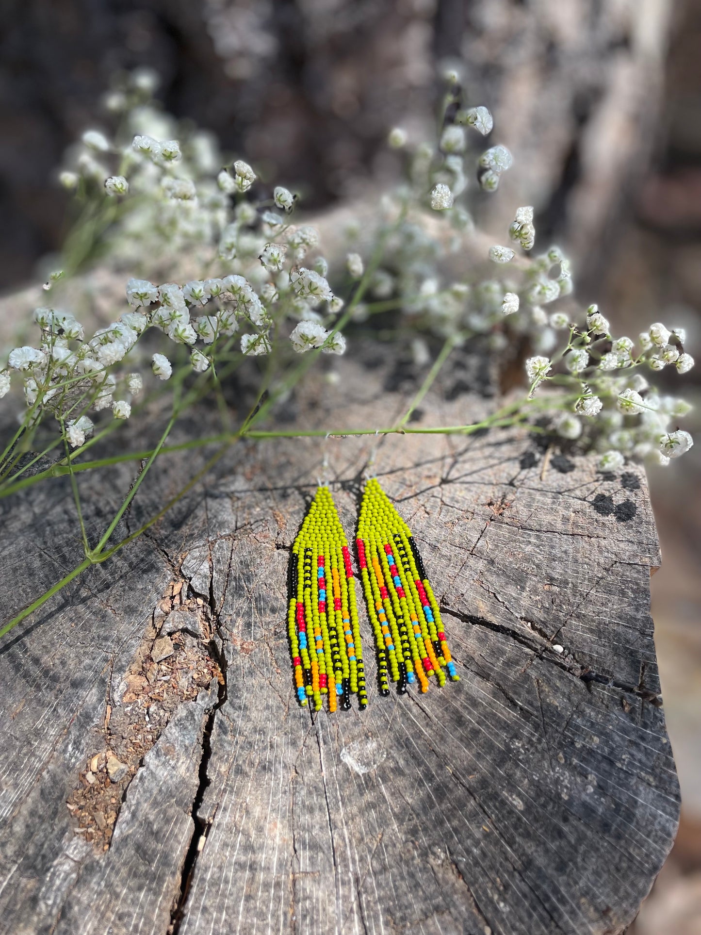 Green Beaded Earrings