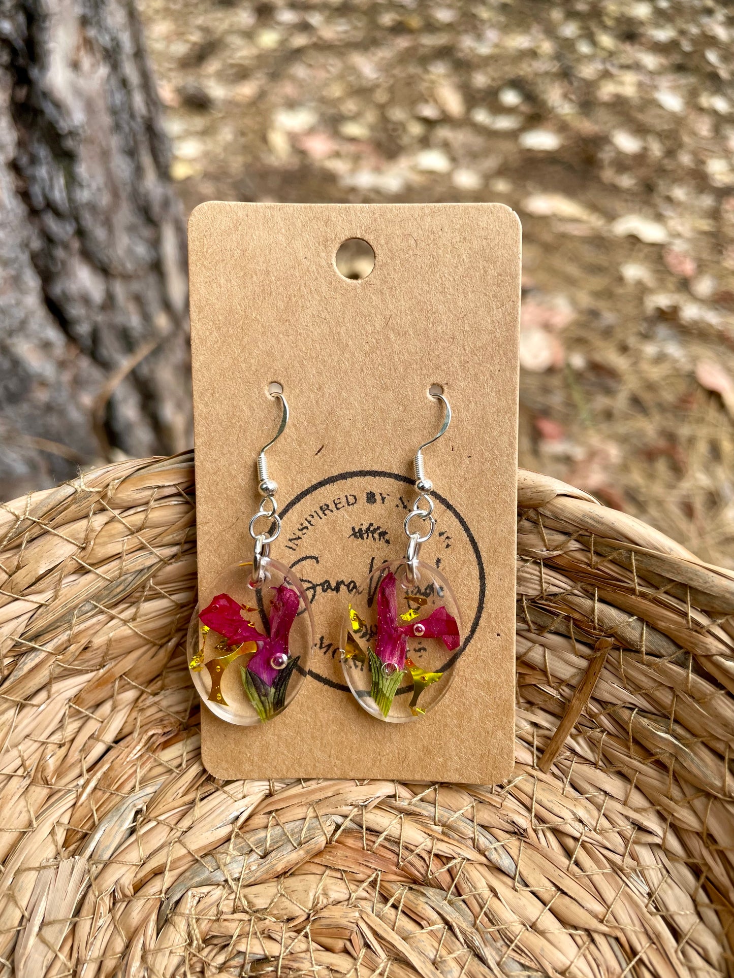 Pink Flower Earrings