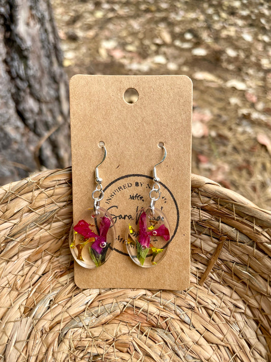 Pink Flower Earrings