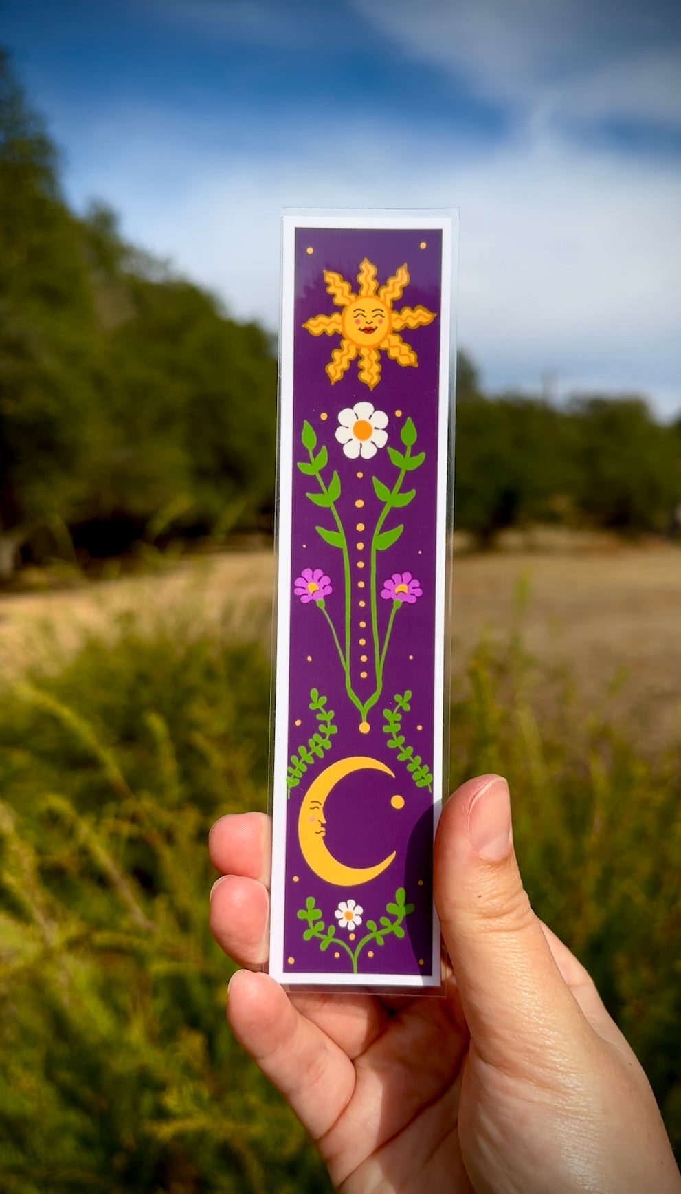 The Sunbeam & Moonflower | Folk Art Bookmark