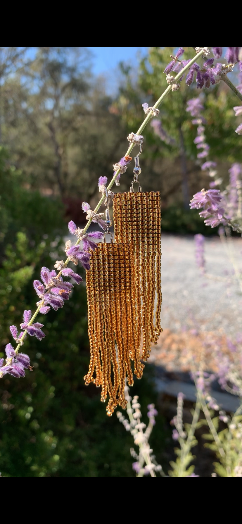 Gold Beaded Earrings