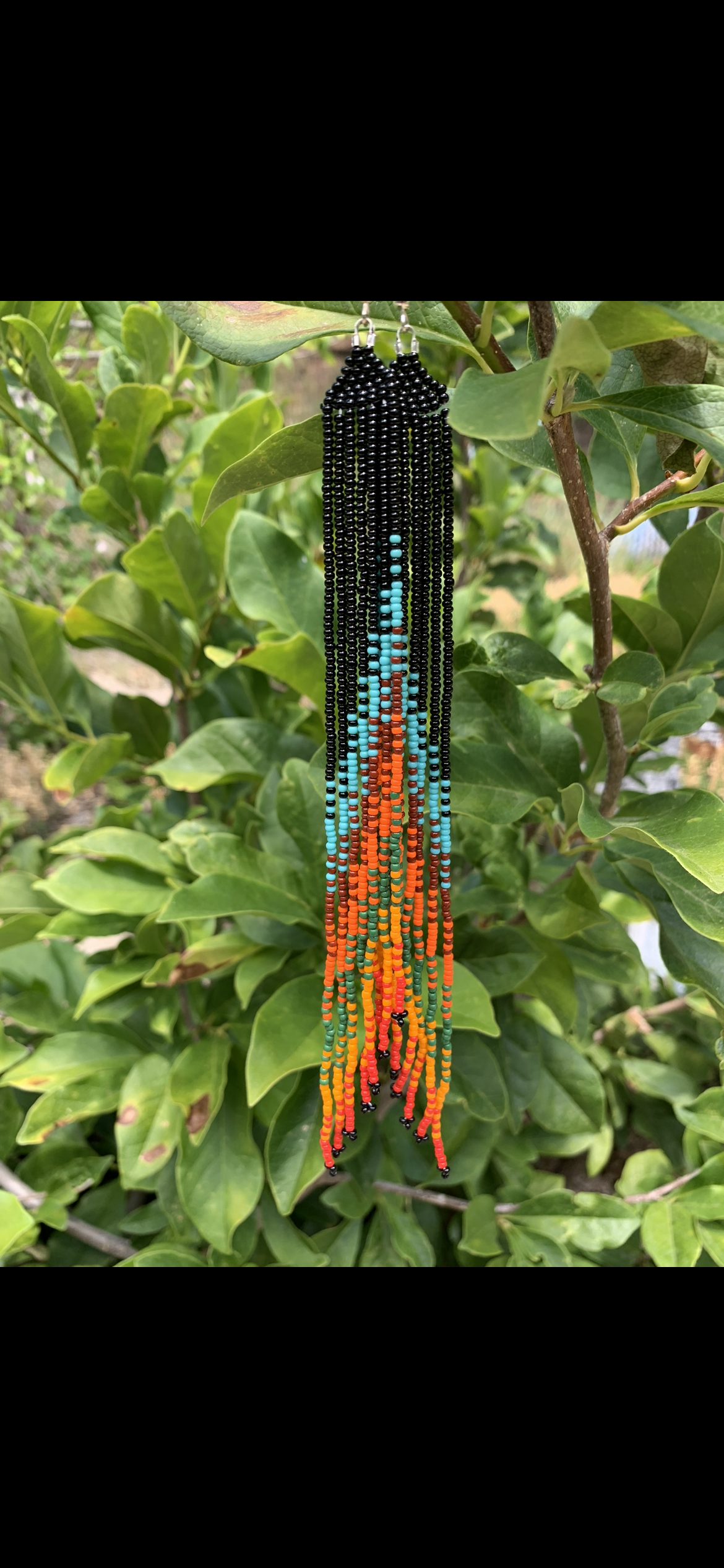 Mix Matched Gradient Extra Long Beaded Earrings