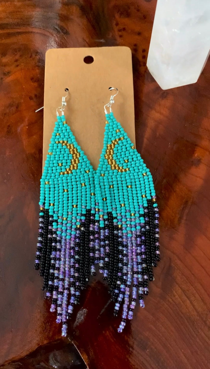 Forest Moon Beaded Earrings