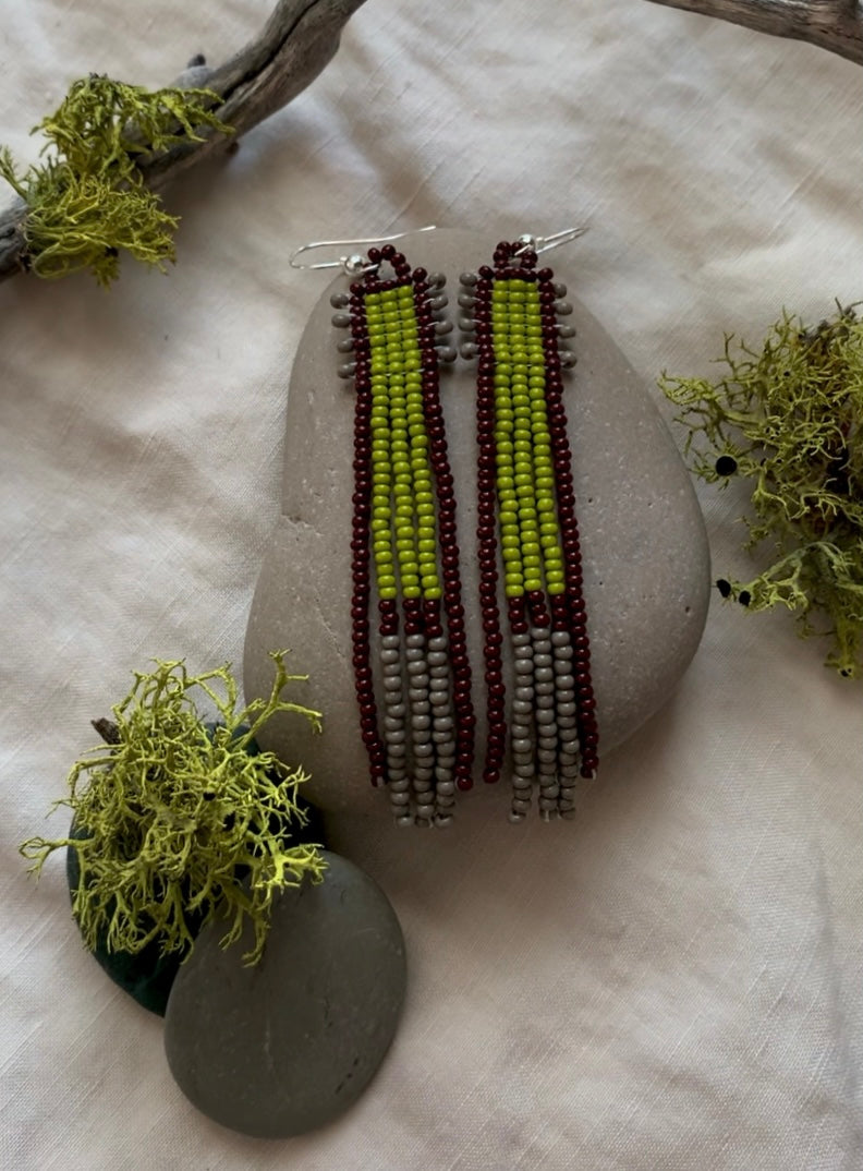 Green Beaded Earrings