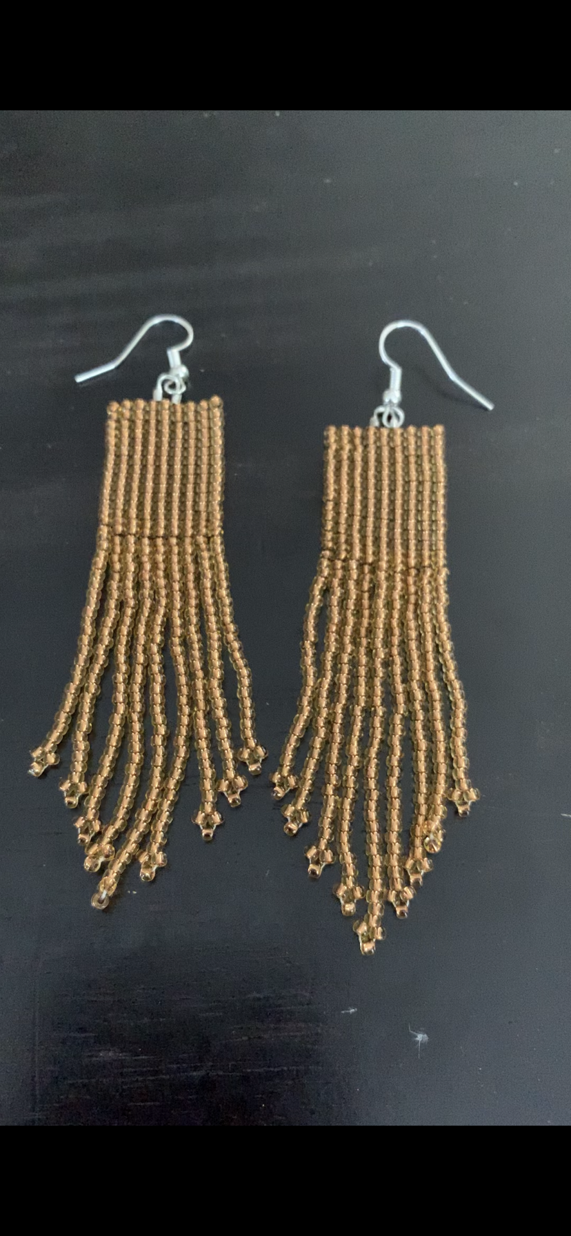 Gold Beaded Earrings