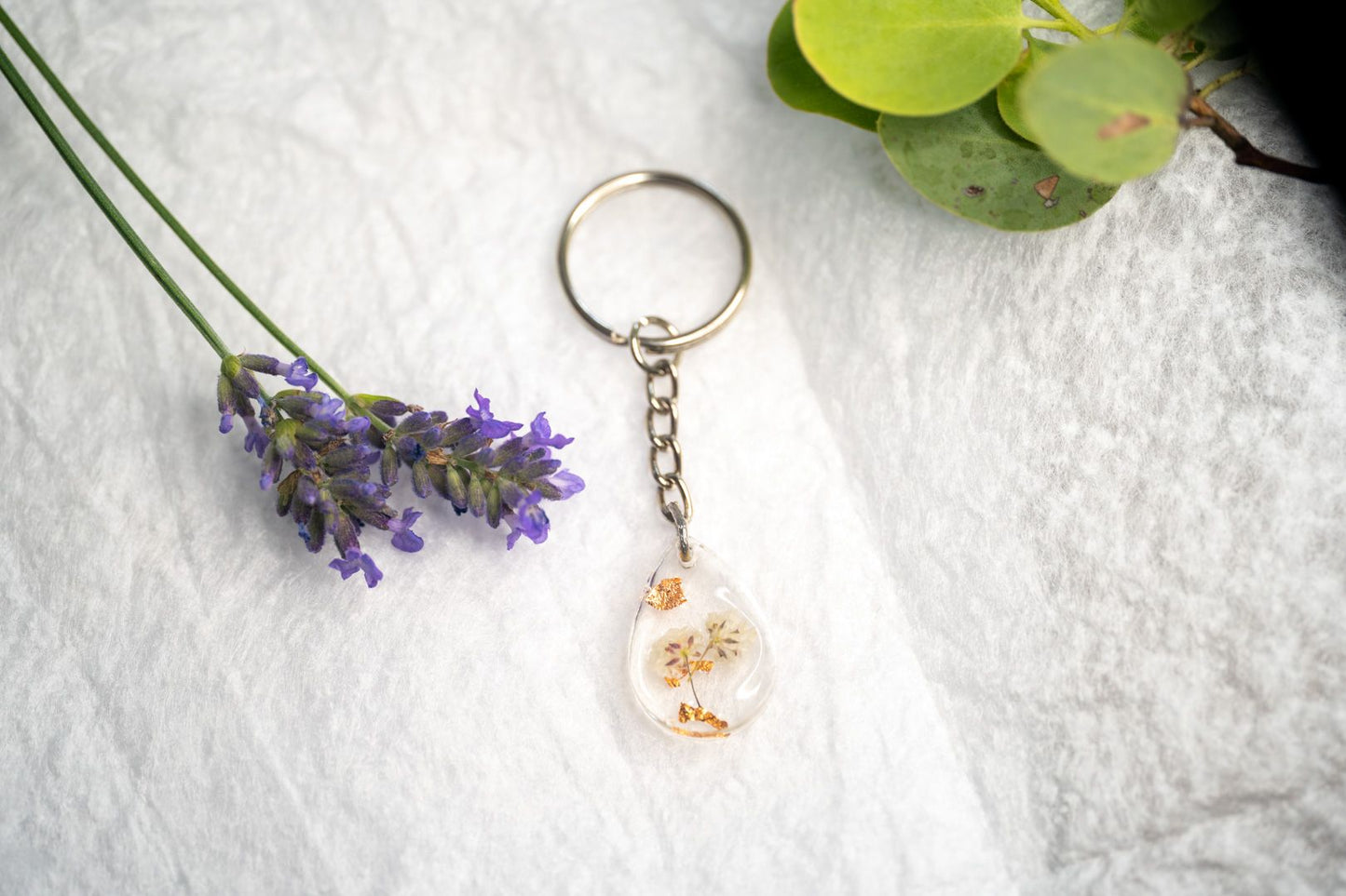 Epoxy Flower Keychain