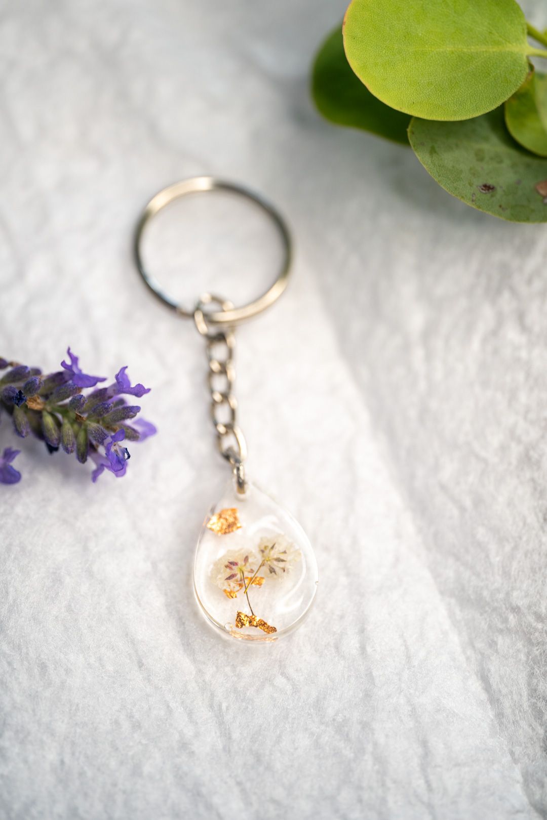 Epoxy Flower Keychain