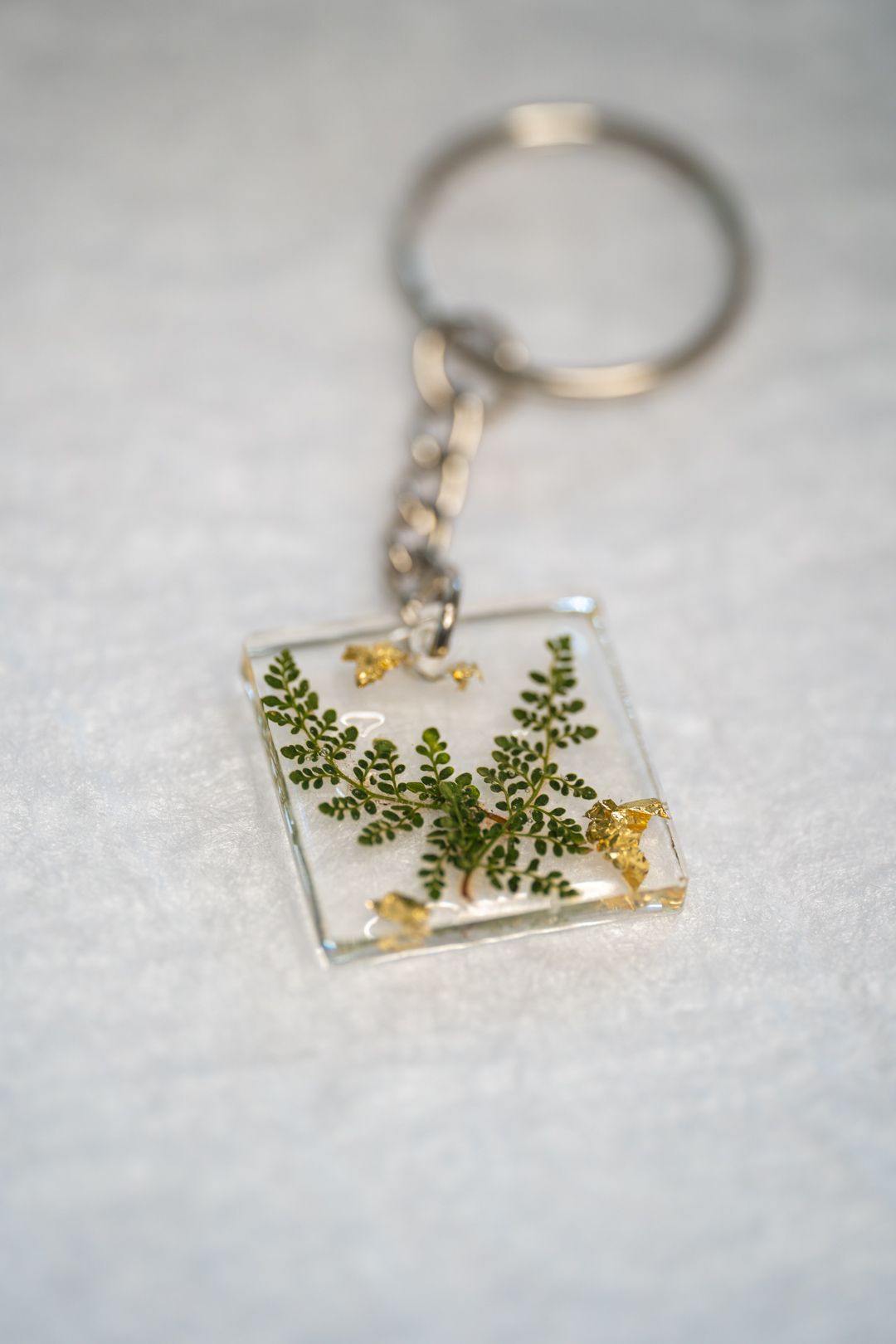 Epoxy Fern Keychain