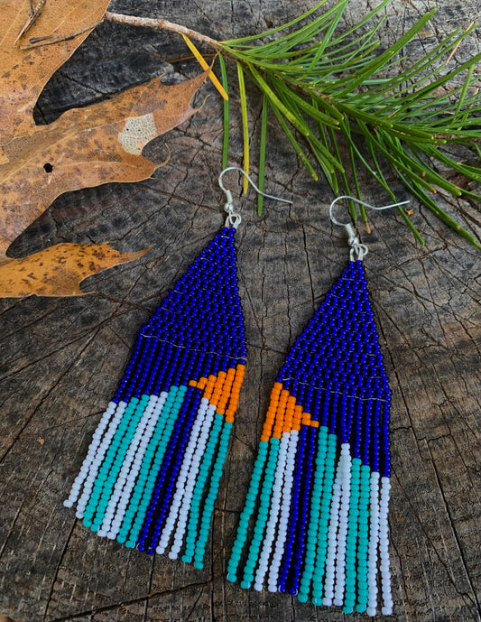 Blue Beaded Earrings