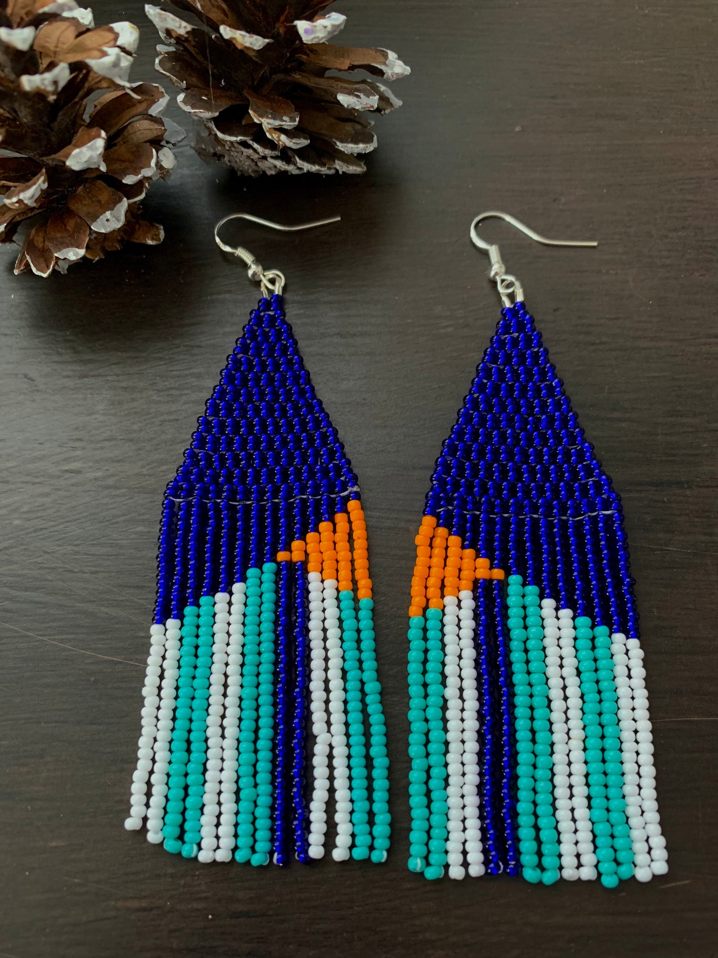 Blue Beaded Earrings