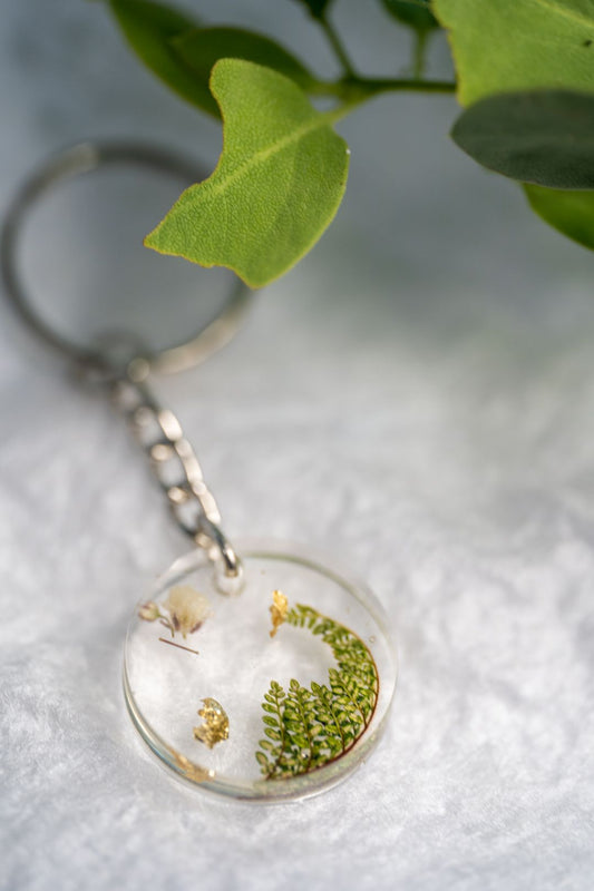 Epoxy Fern Keychain