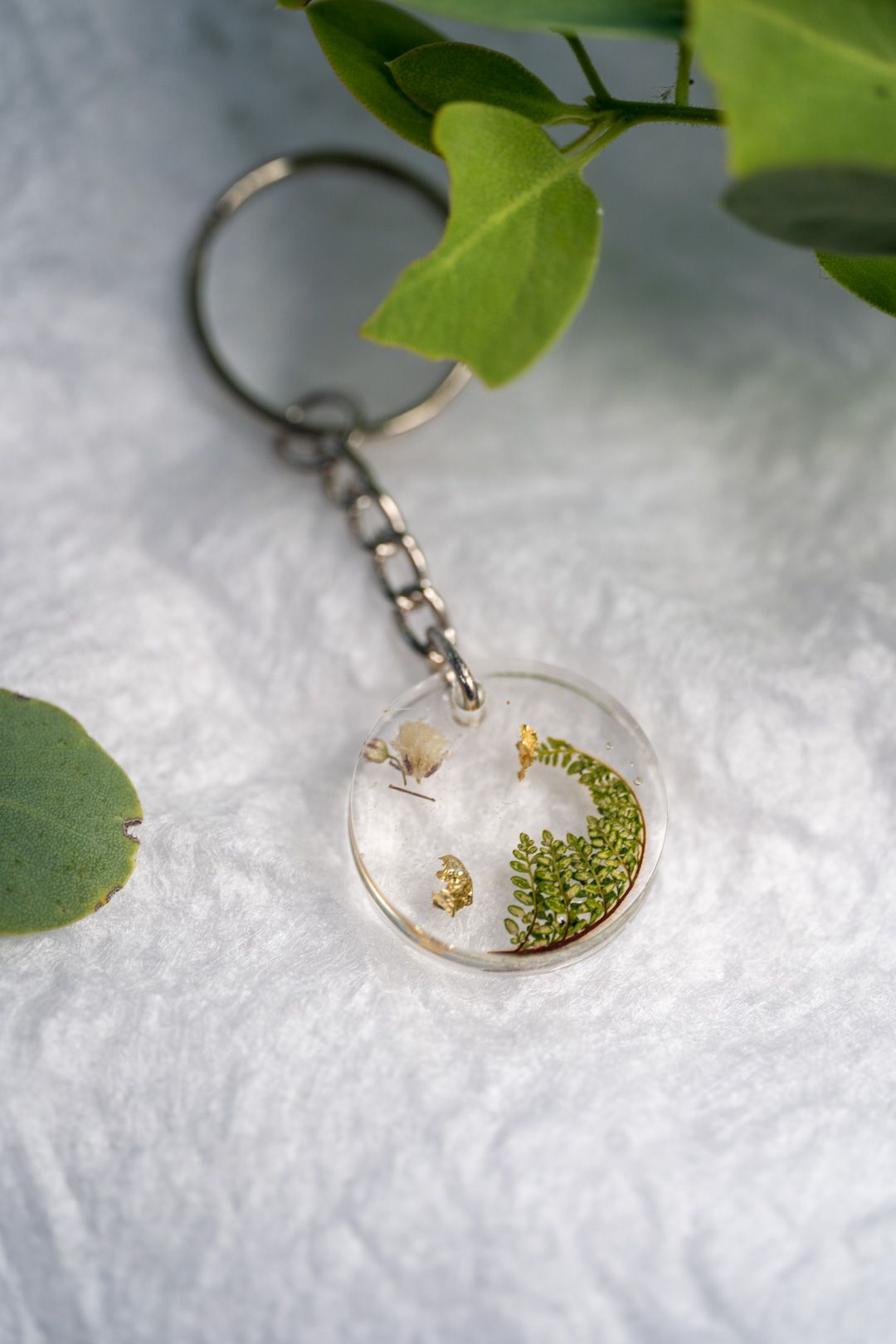 Epoxy Fern Keychain